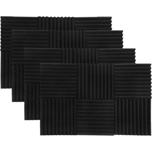 24 Pack 1" X 12" X 12" Acoustic Foam Panels Sound Proof Padding Studio Foam Wedge Tiles Sound Absorbing Dampening Ideal for Wall