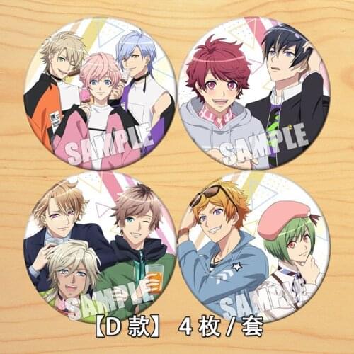 Anime A3! Sakuma Sakuya Minaki Tsuzuru Usui Masumi Figure 58mm Badge Round Brooch Pin Gifts 7449 Kids Collection Toy