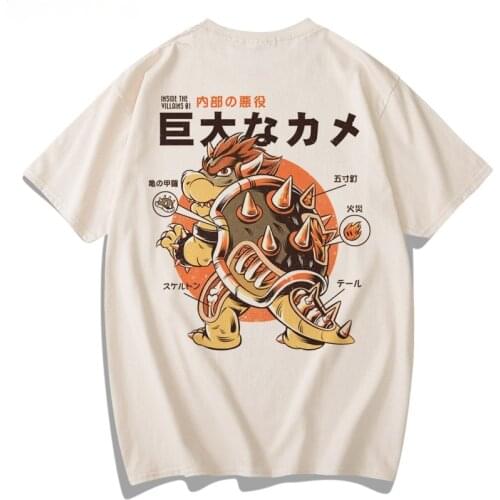 Anime T Shirt Men Women Vintage Japanese T Shirt Harajuku Cotton Cartoon Retro Summer Top Street Fashion Loose Tees Shirt Youth