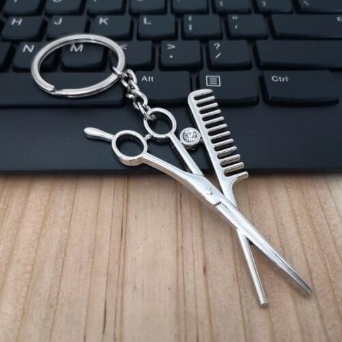 Scissors keychain cute key ring for women comb keychain key holder innovative portachiavi chaveiro llaveros mujer bag charm