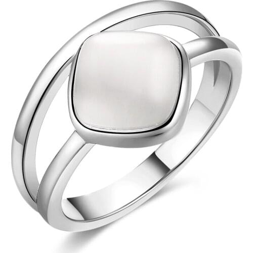 UFOORO Elegant hollow double rings for women exquisite charm silver filled ring gift for female size 7-9 wholesale