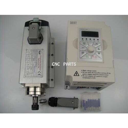 CNC milling spindle ER11 air cooling1.5KWspindle with 4 pieces bearing+1.5kw inverter+ 10 pieces cnc engraving bits
