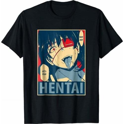 Why Not LetS Play Hentai Kakegurui Midari Ikishima Unisex Black T-Shirt 2019 MenS Fashion O-Neck Casual Printed Tee