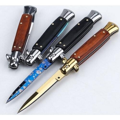 Italy AKC Mafia Folding Pocket 440 Steel Outdoor Survival Rescue Tactical Knife for Hunting and Camping