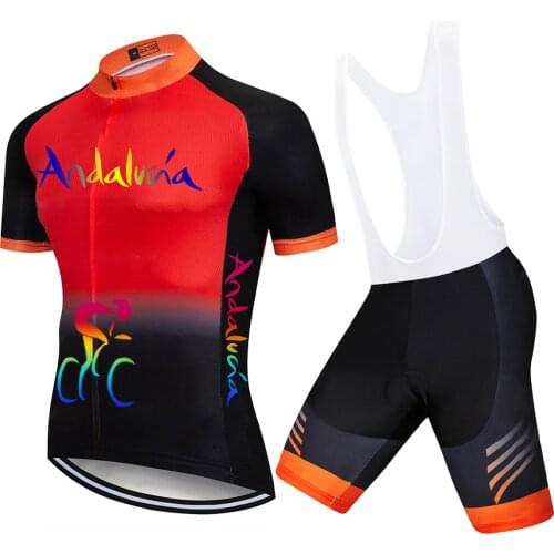 Andalucia Cycling Jersey Set Bicycle Clothing Cycling Clothes Short Sleeve Bike Jersey MENS Shorts Sets Breathable Summer