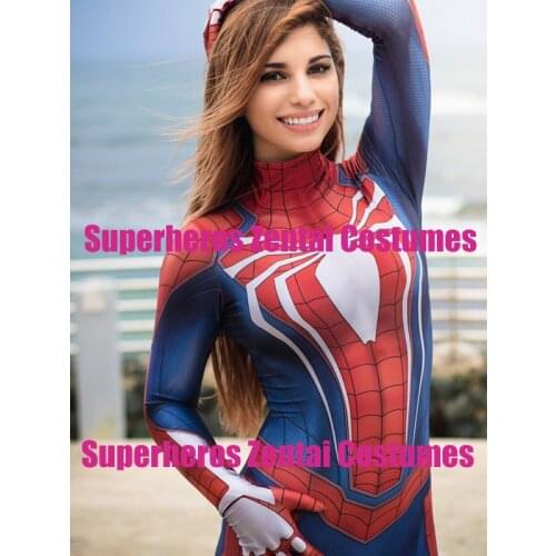No Mask, PS4 INSOMNIAC SUIT 3D Print Spandex Games Cosplay Costumes Girls/Female/Woman