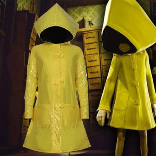 1pcs Game Little Nightmares 2 Six Cosplay Costume Halloween Party Yellow Coat Outfit Uniform C101M141