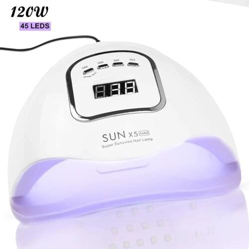 SUN X5MAX / Plus Quick drying LED Lamp UV Nail Lamp 120W 80W Nail Dryer ALL Gel Polish Bottom Timer LCD Display Nail Oven Gel