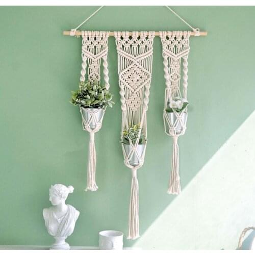 Macrame Hanging Plant Basket Wall Plant Hanger Hanging Plant Pot Holders