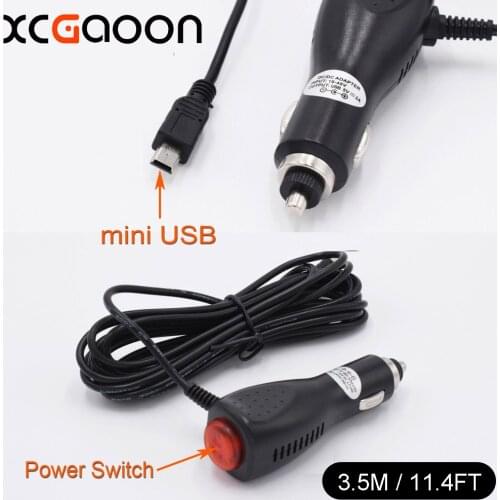 XCGaoon 3.5meter 10 Piece mini USB Car Charger Adapter for Car DVR Camera Video Recorder / GPS, input 12V - 24V Output 5V 2A