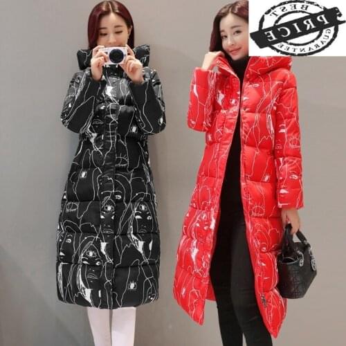 Fashion Winter Jacket Women 2021 Print Thick Warm Female Jacket Cotton Coat Parkas Jaqueta Feminina Inverno Hiver LW23a2