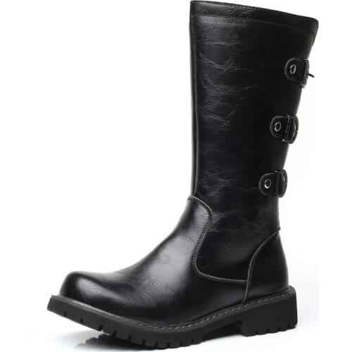 Men Thick Bottom Martin Boots Autumn Winter High Tube Europe and North America Western Motorcycle Boots Men Army Boots Footwear