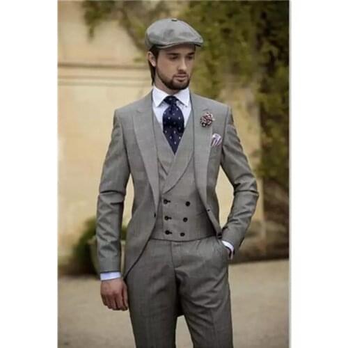 3 Piece Best Men Suits Vintage Mens Wedding Tuxedos Slim Fit Groom Wear Business Suit ( jackets+vest+pants)