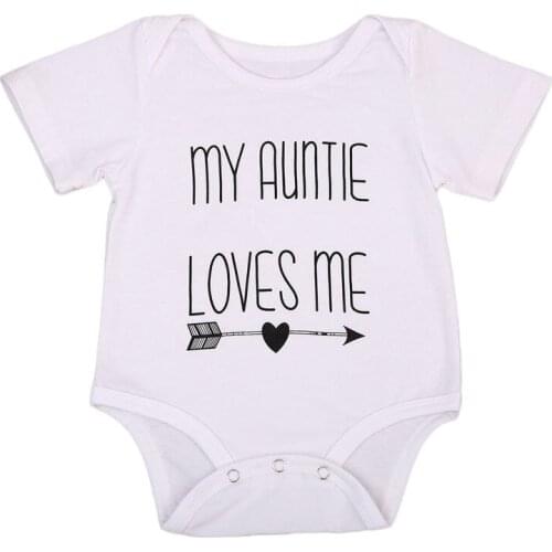 My Auntie Love Me Bodysuit Baby Boy Girls Summer Children Clothing Bodysuit Jumpsuit Cotton Clothes Outfits