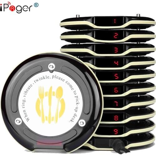 Table wireless waiter caller system (1 keypad +1chargers+ 10 pagers)