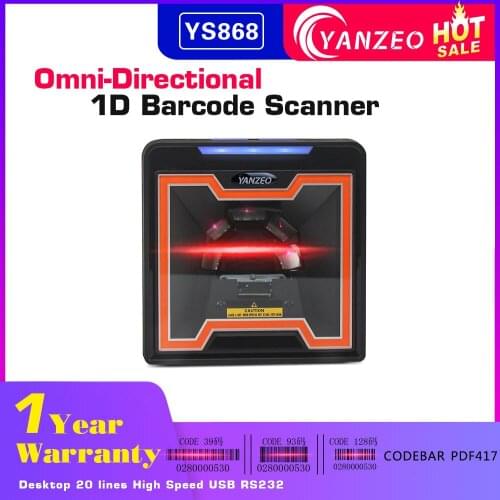 Yanzeo YZ868 Desktop 20 lines Omni-directional Platform 1D Laser Wired Barcode scanner For POS System Supermarket