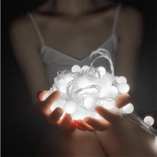 Novelty 2M 20LED Round Ball Fairy String Light Christmas Wedding Party Bedroom Indoor Decor Holiday Lamp AA Battery Operated