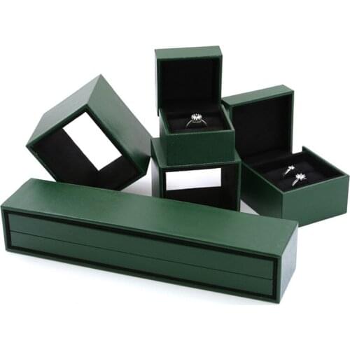 New Jewellery Wedding Ring Box Luxury Jewelry Gift Packaging Organizer Double Ring Pendant Necklace Holder Case