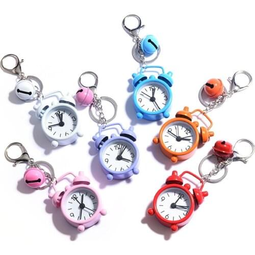 New mini alarm clock key foddle pendant creative car pendant bag decorated couple keychain small gift