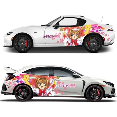 Japan Anime Vinyl Car Sticker Card Captor KINOMOTO SAKURA Cartoon Door Body Decals Ralliart Stickers On Car Vehicle Accessories