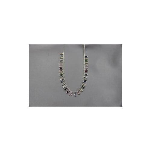 Colored Baguette Cubic Zirconia Choker Necklace