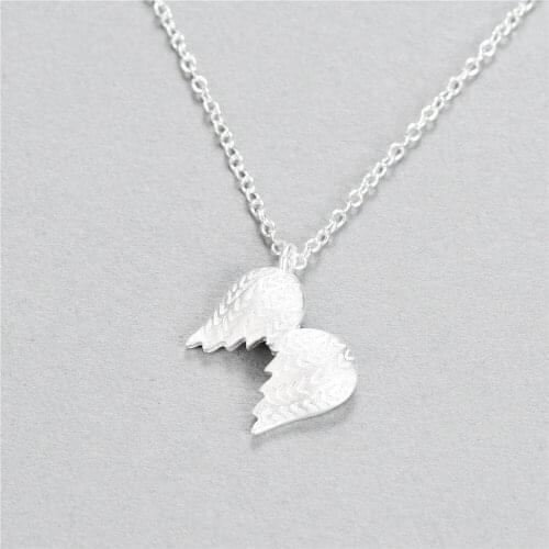 Angel wings necklace 100% 925 Sterling silver nacklace Jewellery Clavicle chain pendant charms chocker unisex gift