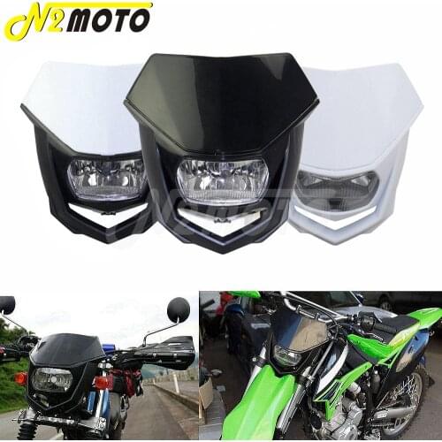 Motocross Enduro Black Headlights For Honda Kawasaki KX65 85 125 250 500 250F 450F KLX450R 150 250 Off-Road Dirt Bike Headlamp