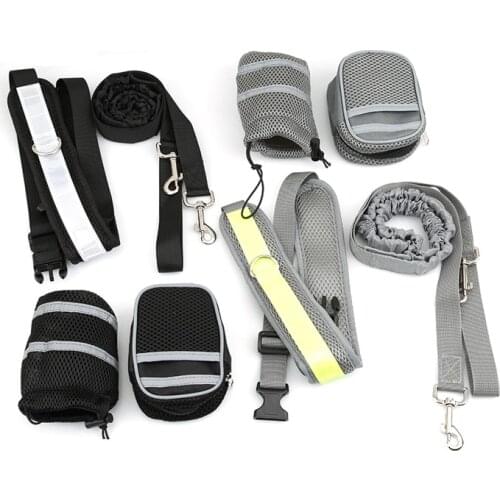 Pet Elastic Belt Running Dog Leash Set Hands Free Dog Leash Collar Pet Accessories Puppy Dog Harness Leash For Animals KO879924