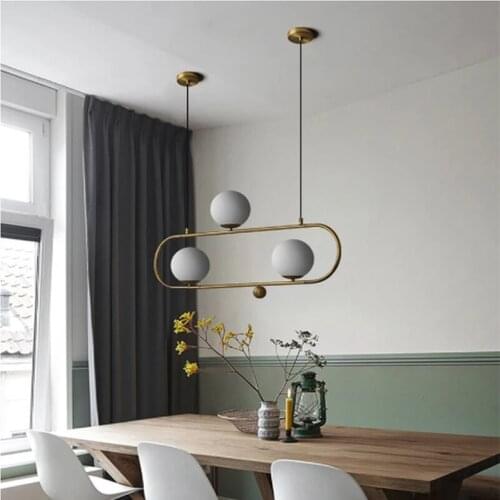 Industrial Style Art Swing Buckle Design Pendant Light Nordic Retro Glass Ball Restaurant Parlor Shop Light Fixtures ZM1110