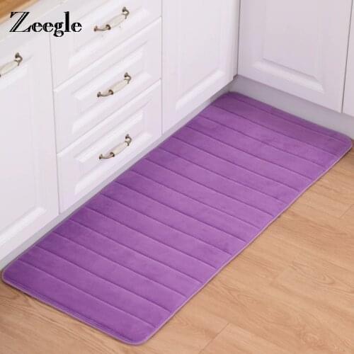 Antislip Velvet Bathroom Door Mat Absorbent Bath Mat Slow Rebound Memory Foam Bathroom Carpet Microfiber Floor Rug 40*120cm