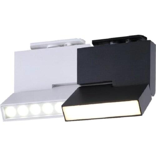 12W 2wire 3wire 4wire Rail Track Fixture COB Rail Spotlight LED Track Light AC85-265V White Guide Rail Track Light