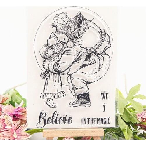 11x15cm Santa Claus hug Transparent Clear Stamps Silicone Seals Roller Stamp DIY scrapbooking photo album/Card Making