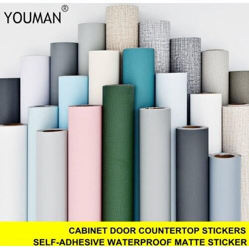 YOUMAN Wallpapers Self Adhesive Film Vinyl Furniture Wall Stickers PVC Modern Kitchen Cupboard Cabinet Frosted wall PVC Sticker