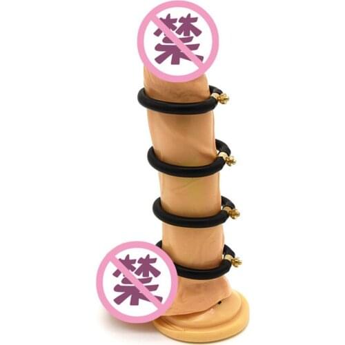 Ring003 Button Connect 4pcs Electro Shock Penis Ring SM Player DIY Electric Shock Sex Toys for Adult Game Medical Themed Toys