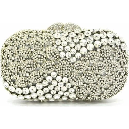 Luxury crystal diamond gift box bag solid designer evening clutches handbag bridal wedding party shoulder bag wallet purses