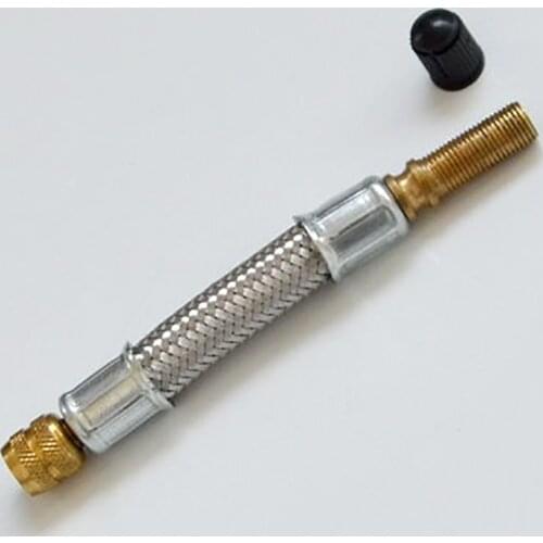 150mm Braided Flexible Hose Car Wheels Tyre Valve Stems Extensions Tube Adapter Tire Valve Inflatable Rubber Hose Steel Wire