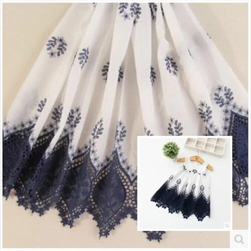 Printed cotton embroidered cloth openwork locate cloth fabric handmade DIY clothing accessories materials