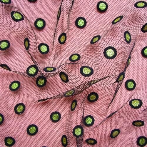 1 yard French Gold Transparent Voile Lace Fabric African Wedding dress Dance Stage Apparel Net Cloth Sewing Curtain Mesh Fabric