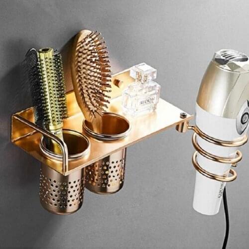Non-rusting Spiral Hair Dryer Storage Rack Wall-mounted Comb Rack Can Be Used In Bathroom/bedroom, Household Multi-function Rack