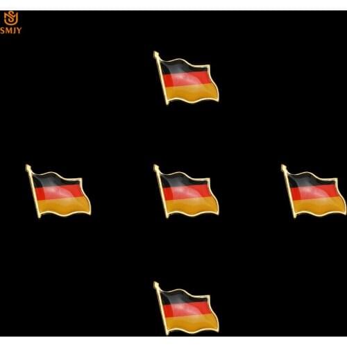 5Pcs German Badge Souvenir National Flag Painted Craft Brooch Tie Hat Antique Butterfly Buckle Pin Collection