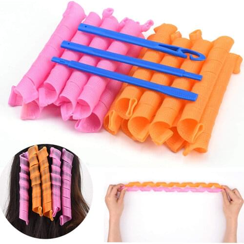 12PCS DIY Magic Hair Curler 30cm Portable Hairstyle Roller Sticks No Hurt Durable Hair Curling Makeup Beauty Hair Styling Tools