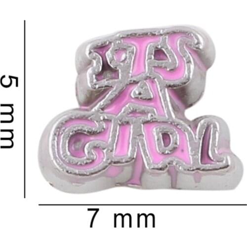 20Pcs/lot Its a Girl Floating Charms Hand-made DIY for Glass Lockets