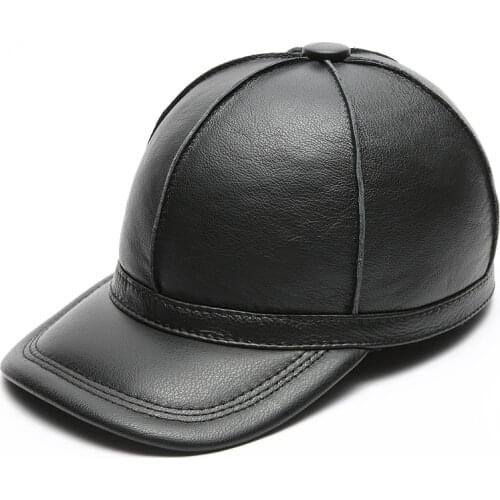2019 new genuine leather baseball golf/sport cap hat mens winter warm brand new cow skin leather newsboy caps hats
