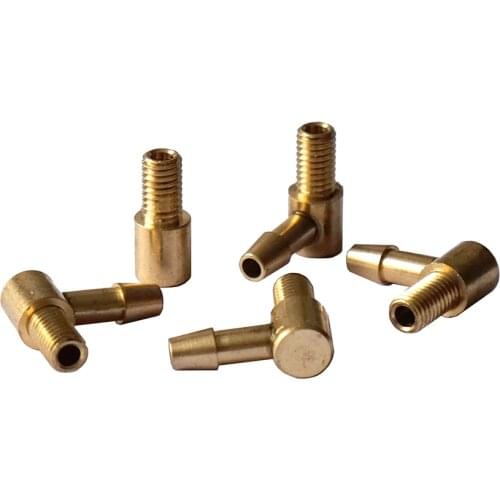5PCS M5 Copper Water Nozzle 90 Degree L Type 5mm Oil Fuel Inlet Nozzles for DIY RC Gasoline Jet Boats Connecting Parts