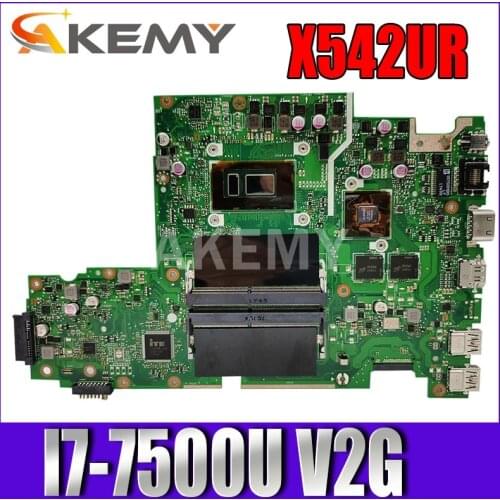 Akemy mainboard for ASUS VivoBook X542UQ X542UR X542UN X542UF X542U FL8000U Laptop motherboard w/ I7-7500U (V2G) GPU