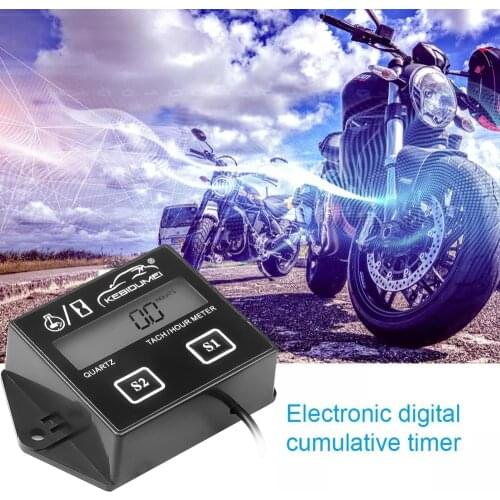 Digital Tachometer Diesel Rpm Analog with 1.7M Sensor Cable for All 2 4 Stroke Gasoline Engine Waterproof for Motorcycle Suv