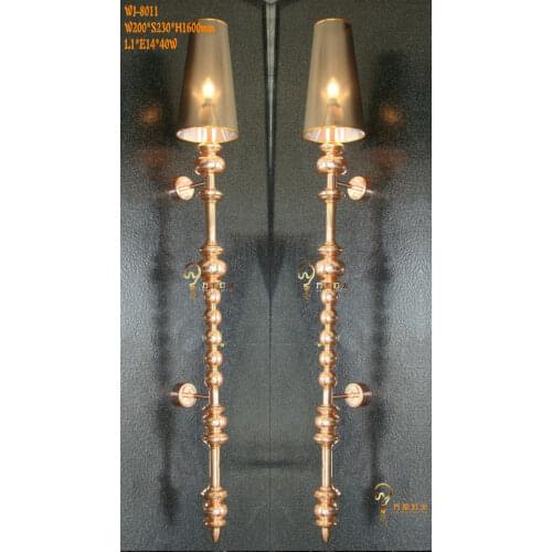 120cm Hotel lobby long wall lamp lighting corridor KTV villa hall large led wall sconce living room church gold led wall light