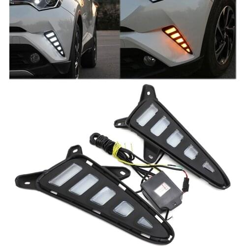 LED Daytime Running Light Lamp For Toyota C-HR CHR 2016 2017 2018 2019 Car Turn Signal Bumper Lamps LED DRL Day Time Lights