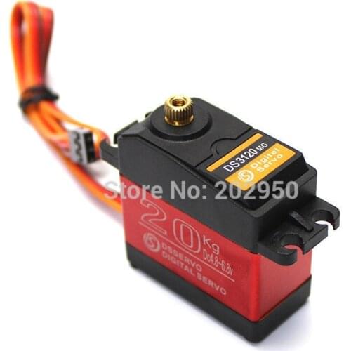 DS3120 20KG High Torque Servo Metal Gear Steering Servo For HSP 1/8 1/10 RC Car 94188 94111 94123 94762 Baja 180 270 Degree