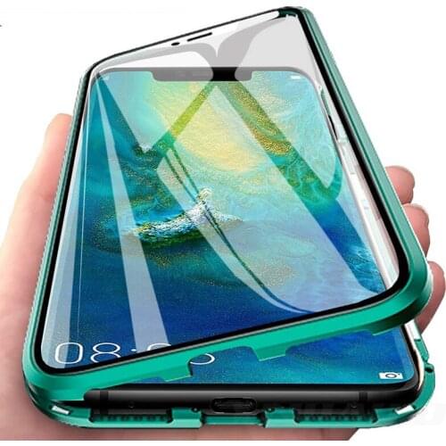 Double Sided Magnetic Case For Huawei Mate 20 Mate 20 Pro cover Magnet Glass Cover For Mate 20 Lite Mate 20X Phone Bumper Case
